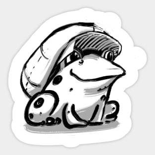 Frog in a cabby hat Sticker